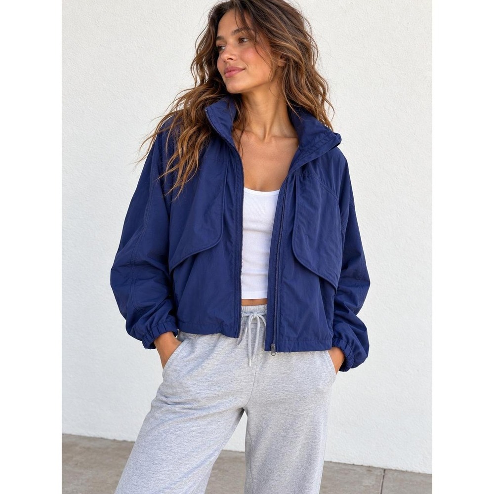 Lululemon Always Effortless Jacket Night Sea Hooded Utility Windbreaker Size 6